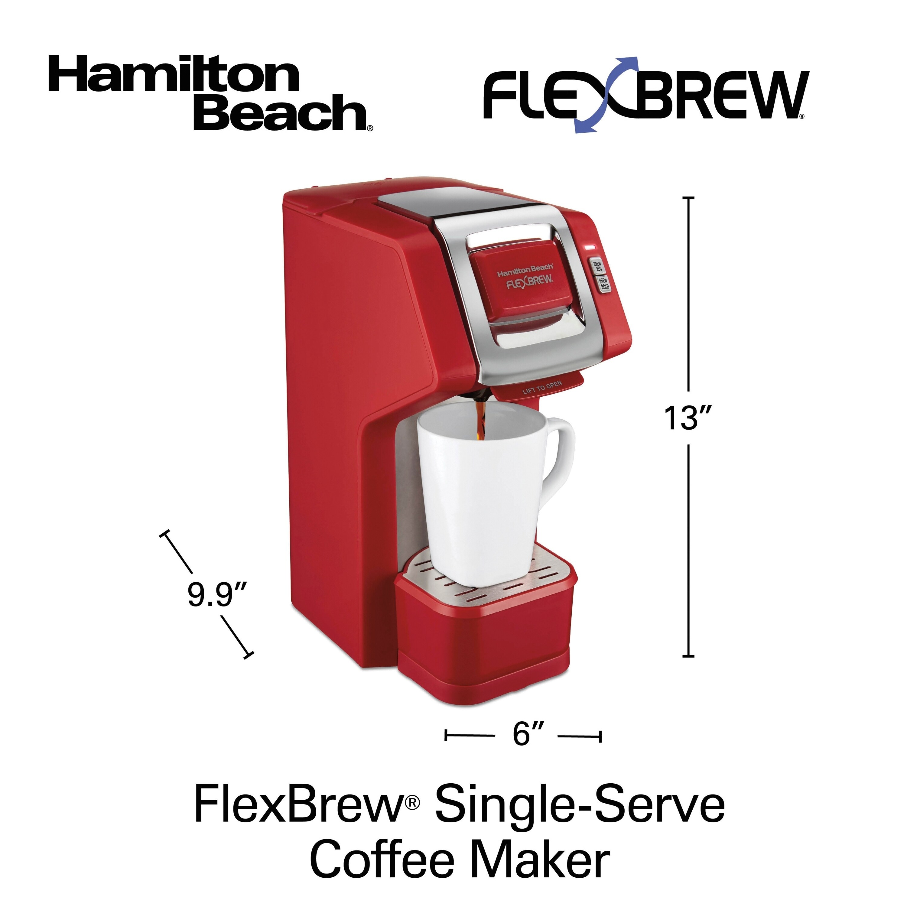 Hamilton Beach Brew Station 12 Cup Dispensing Coffeemaker, Red