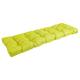 60x19-inch Tufted Solid Color Outdoor Spun Polyester Loveseat Cushion - Lime