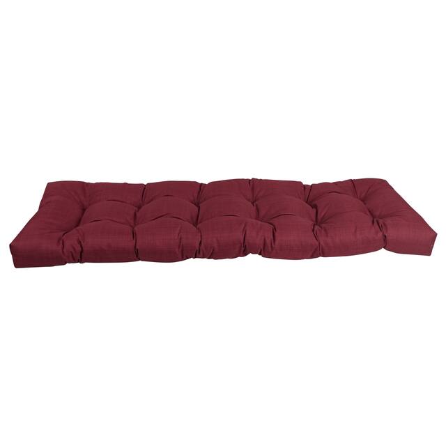 60x19-inch Tufted Solid Color Outdoor Spun Polyester Loveseat Cushion