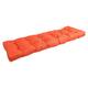 60x19-inch Tufted Solid Color Outdoor Spun Polyester Loveseat Cushion - Tangerine Dream