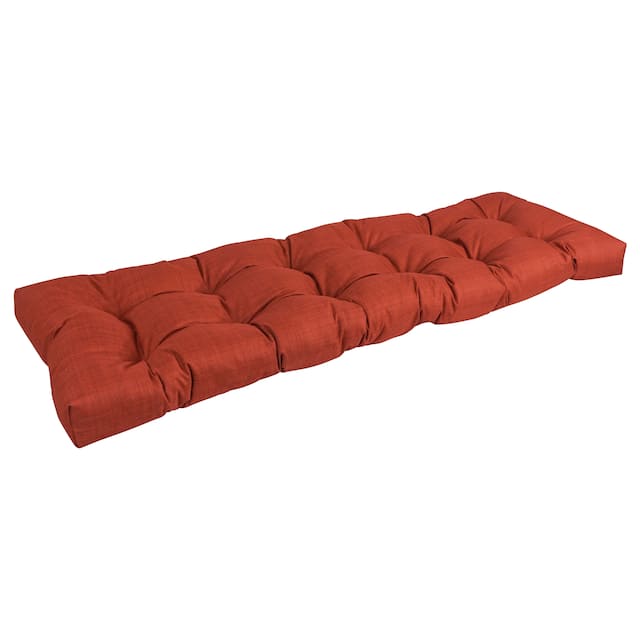 60x19-inch Tufted Solid Color Outdoor Spun Polyester Loveseat Cushion - Cinnamon