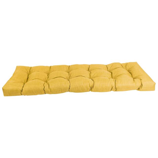 60x19-inch Tufted Solid Color Outdoor Spun Polyester Loveseat Cushion