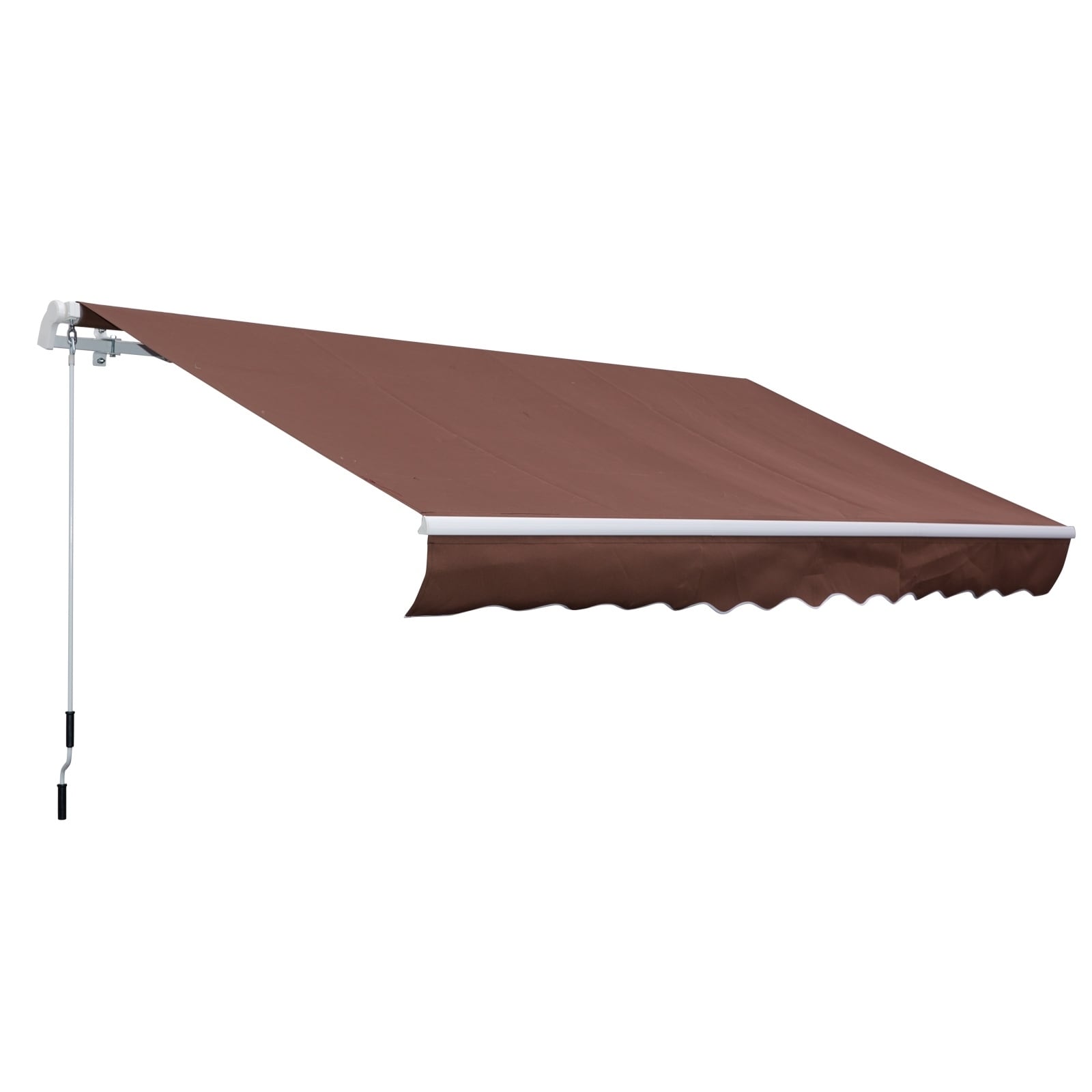 12' x 10' Outdoor Patio Manual Retractable Exterior Window Awning Beige