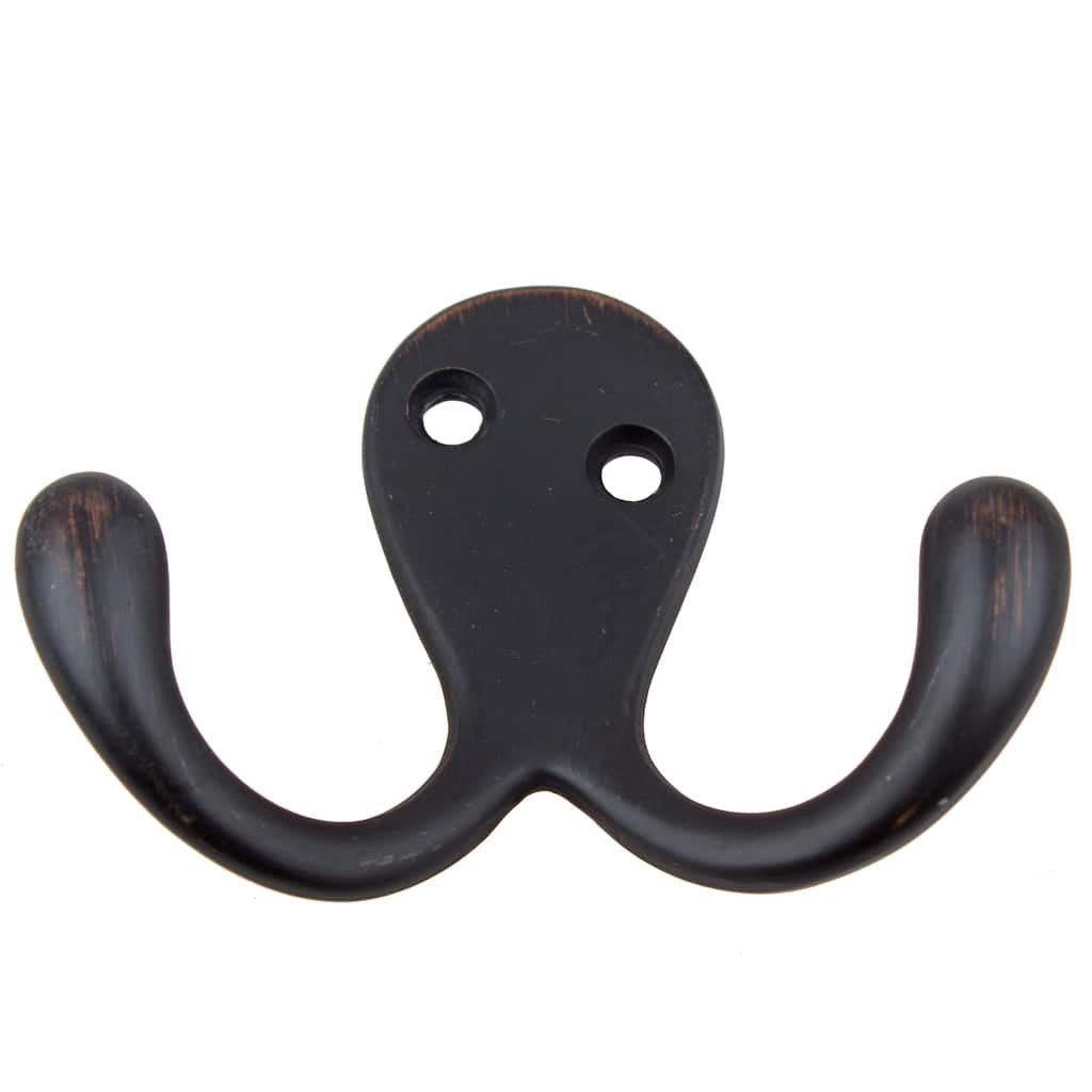 GlideRite 5-Pack 2 in. Oil Rubbed Bronze Double Coat Hooks