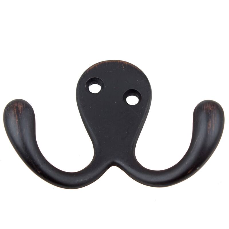 GlideRite 5-Pack 2 in. Oil Rubbed Bronze Double Coat Hooks