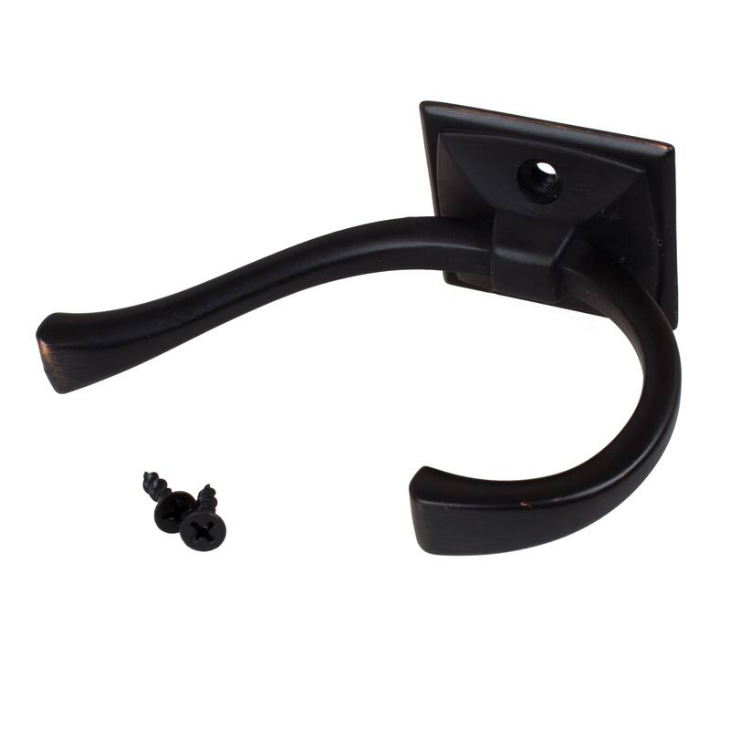 GlideRite 5-Pack 4-1/4 in. Oil Rubbed Bronze Flared Double Coat Hooks