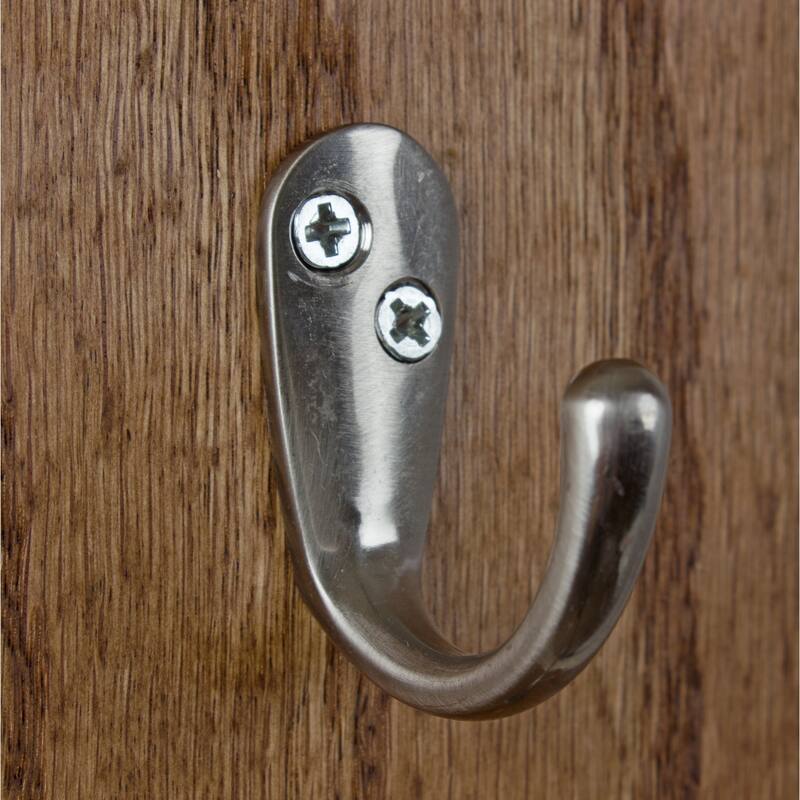 GlideRite 5-Pack 1-3/4 in. Satin Nickel Single Coat Hooks