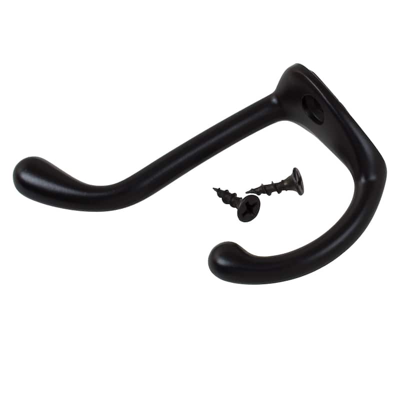 GlideRite 5-Pack 3 in. Matte Black Double Coat Hooks
