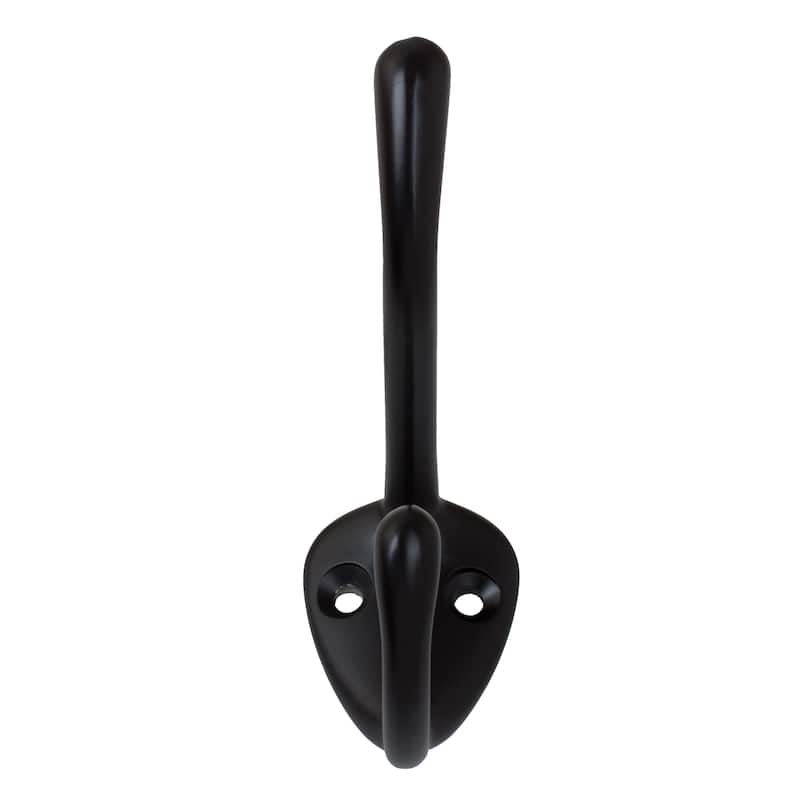 GlideRite 5-Pack 3 in. Matte Black Double Coat Hooks