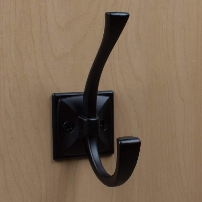 GlideRite 5-Pack 4-1/4 in. Matte Black Flared Double Coat Hooks