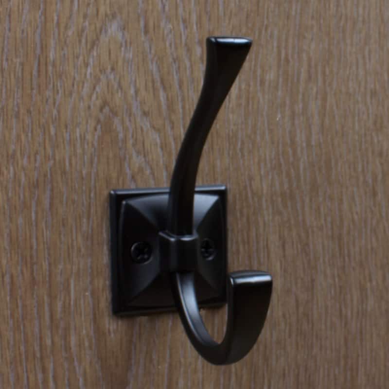 GlideRite 5-Pack 4-1/4 in. Matte Black Flared Double Coat Hooks