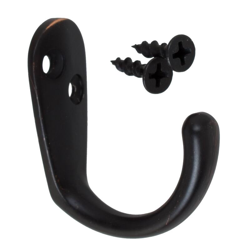 GlideRite 5-Pack 1-3/4 in. Oil Rubbed Bronze Single Coat Hooks
