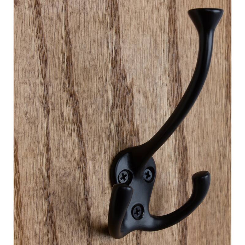 GlideRite 5-Pack 4-1/2 in. Matte Black Coat Tri-Hooks