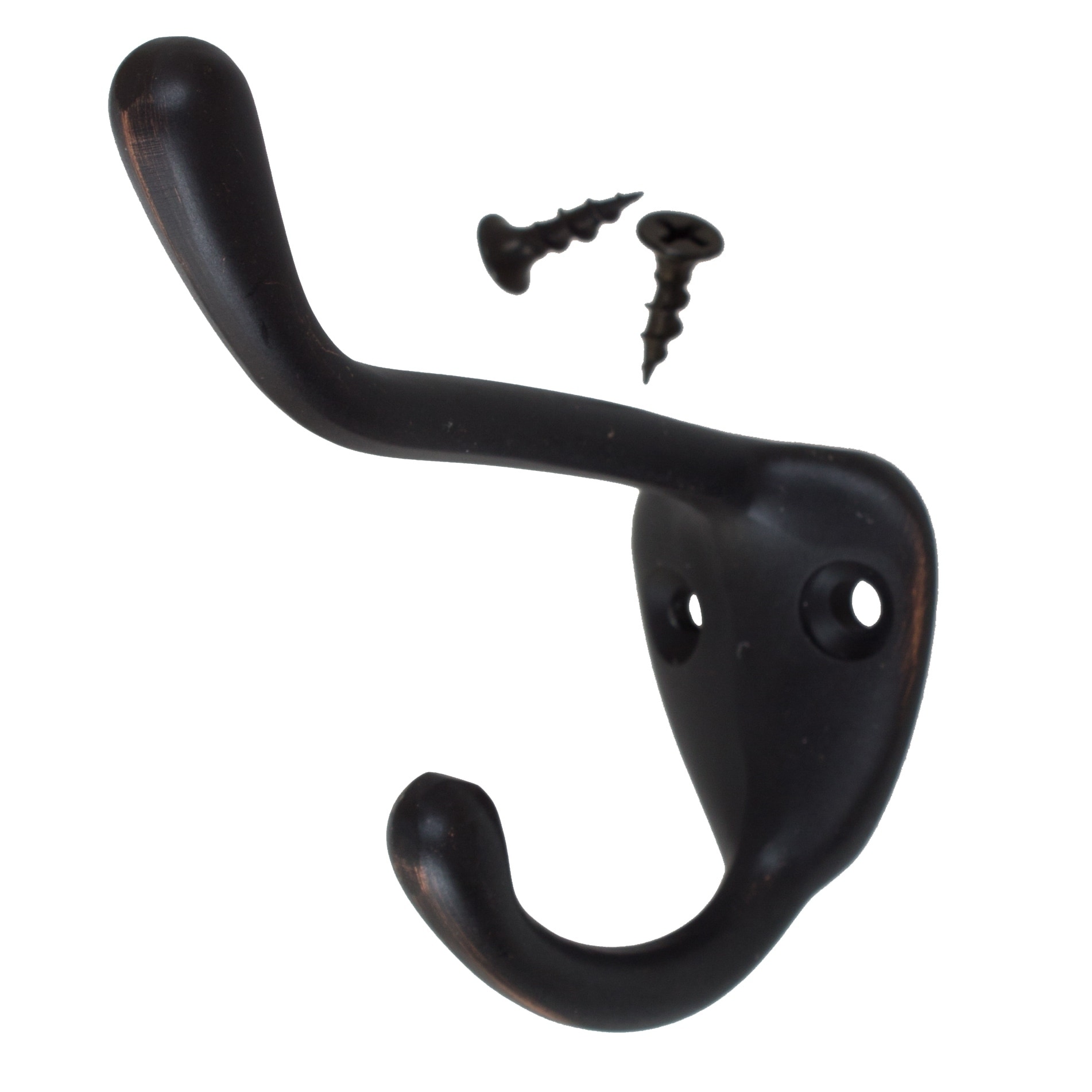 GlideRite 5-Pack 3 in. Oil Rubbed Bronze Double Coat Hooks - Oil Rubbed Bronze