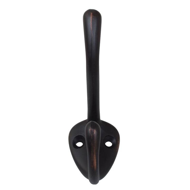 GlideRite 5-Pack 3 in. Oil Rubbed Bronze Double Coat Hooks