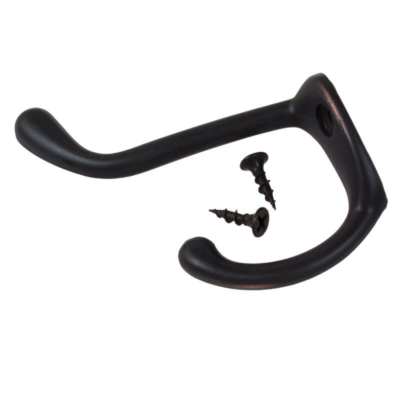 GlideRite 5-Pack 3 in. Oil Rubbed Bronze Double Coat Hooks