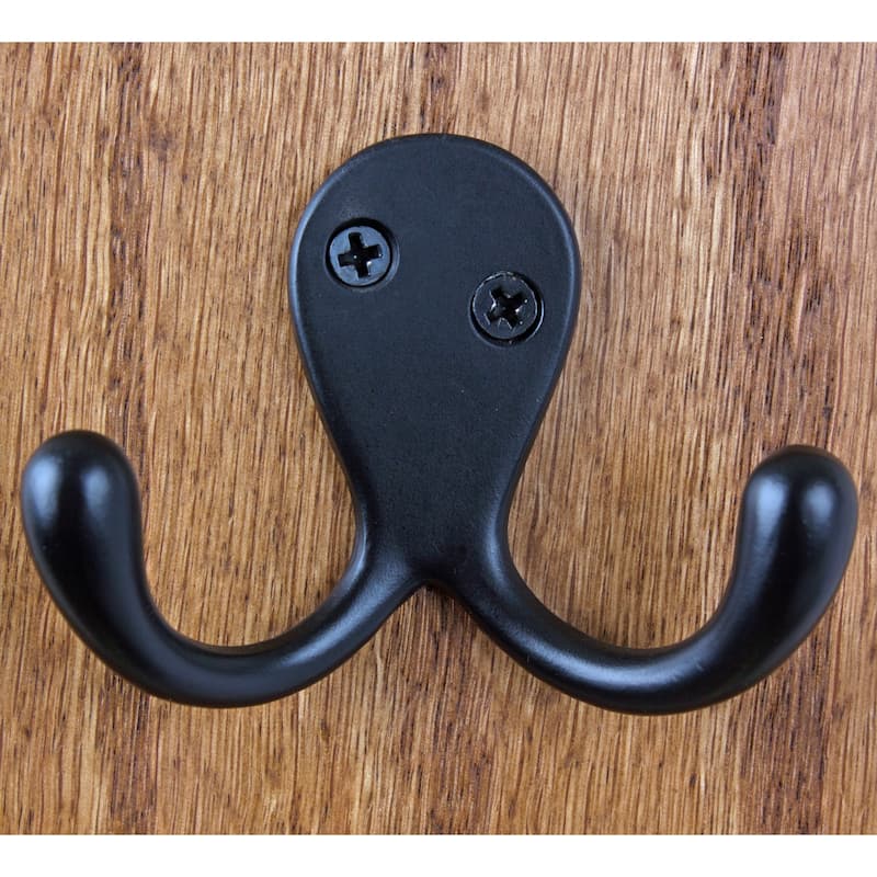 Gliderite 5-pack 2 In. Matte Black Double Coat Hooks - On Sale - Bed 