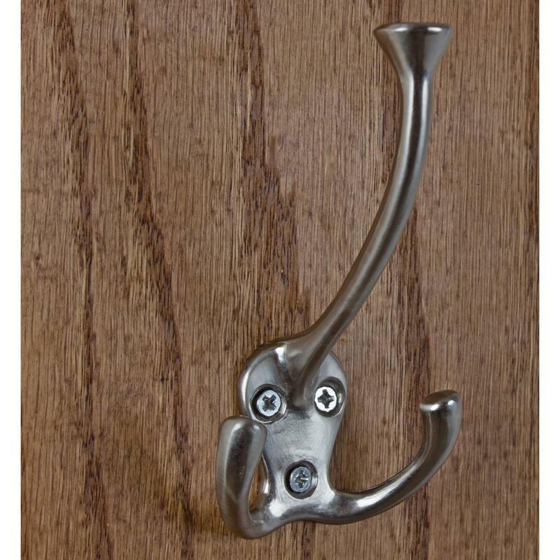 GlideRite 5-Pack 4-1/2 in. Satin Nickel Coat Tri-Hooks