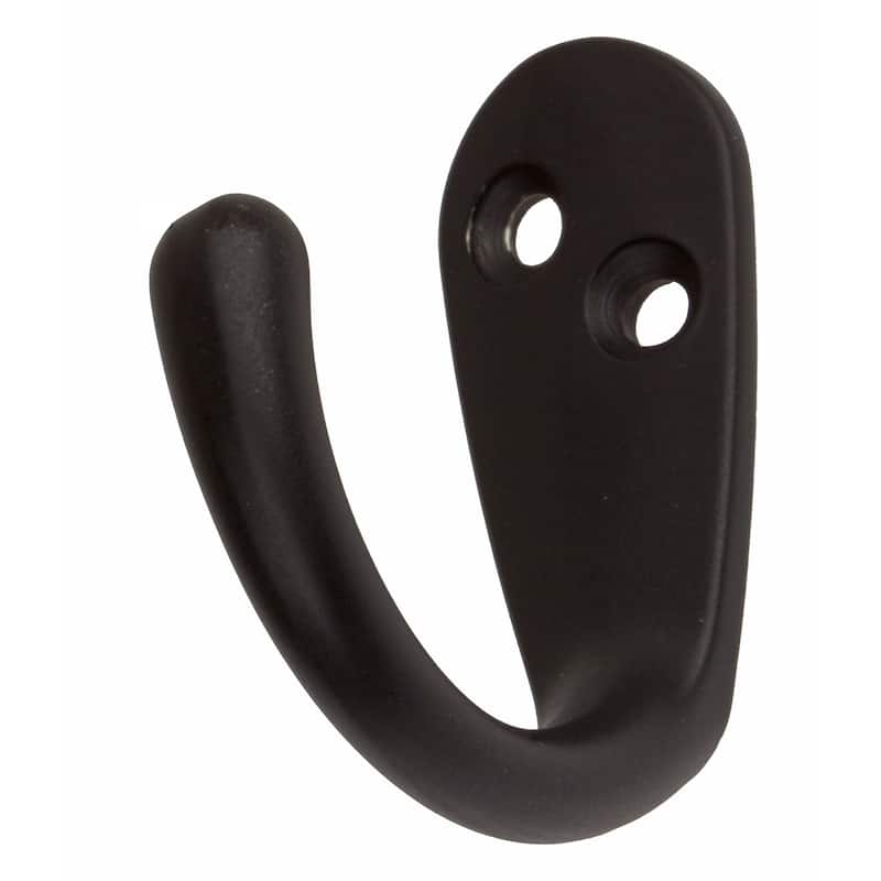 GlideRite 5-Pack 1-3/4 in. Matte Black Single Coat Hooks