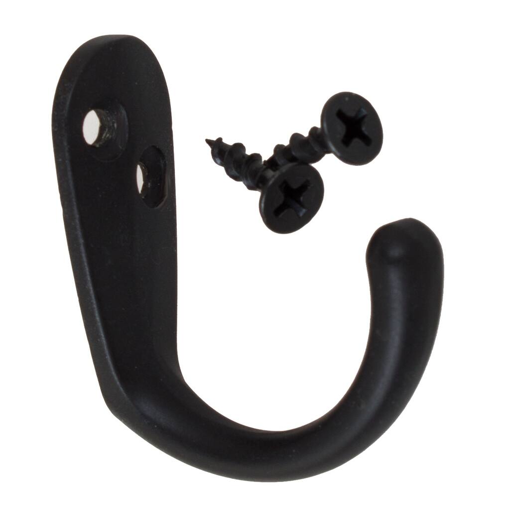 GlideRite 5-Pack 1-3/4 in. Matte Black Single Coat Hooks