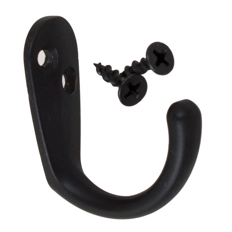 GlideRite 5-Pack 1-3/4 in. Matte Black Single Coat Hooks