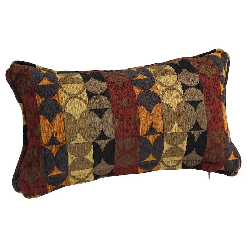 18-inch Corded Patterned Jacquard Chenille Lumbar Throw Pillow - Geometric