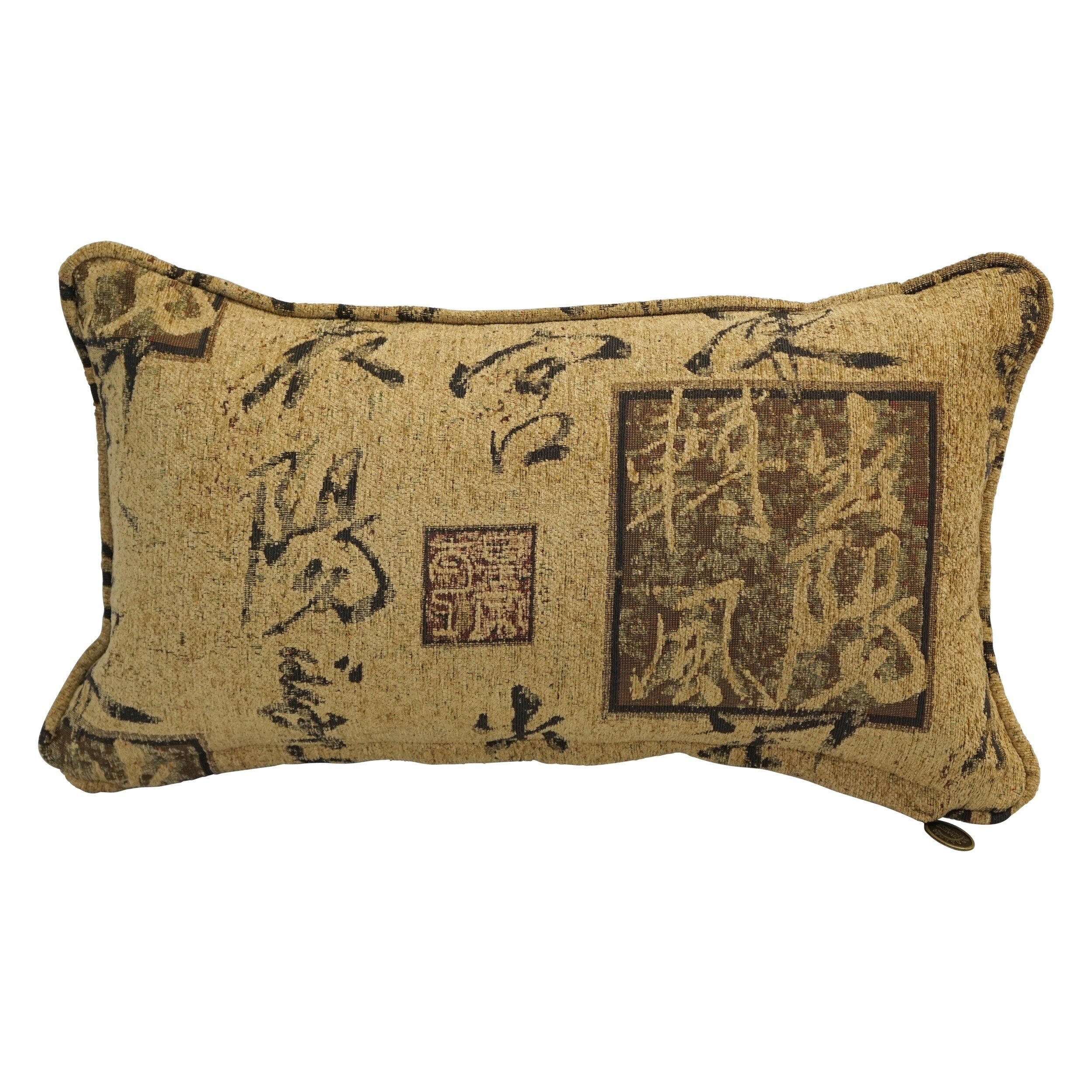 18-inch Corded Patterned Jacquard Chenille Lumbar Throw Pillow