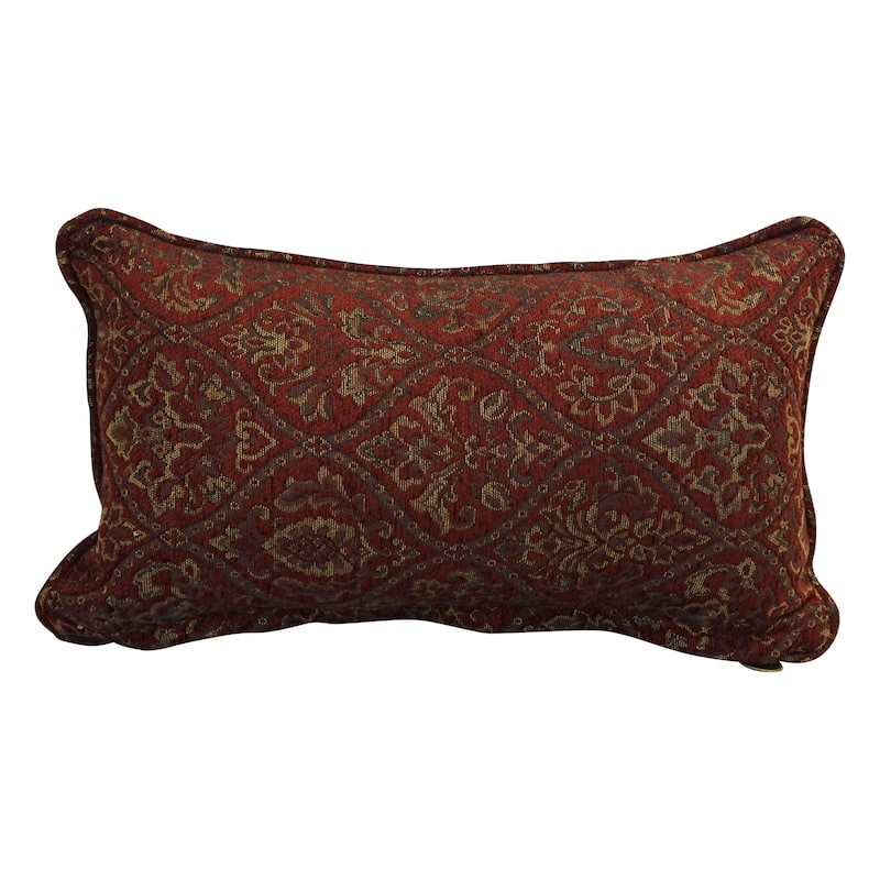 18-inch Corded Patterned Jacquard Chenille Lumbar Throw Pillow