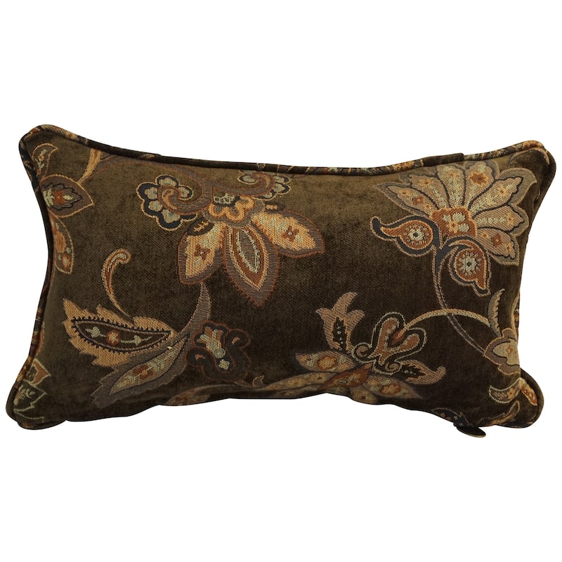 18-inch Corded Patterned Jacquard Chenille Lumbar Throw Pillow