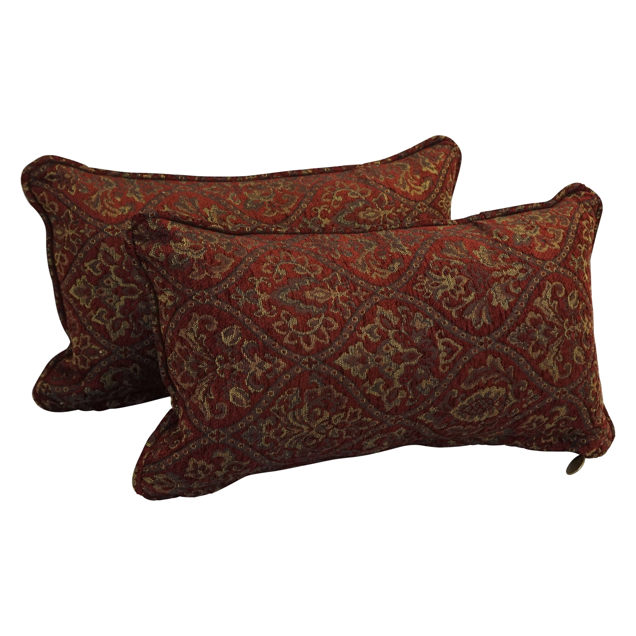 18 inch Corded Patterned Jacquard Chenille Lumbar Throw Pillows