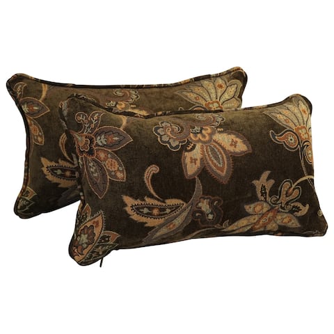 18-inch Corded Patterned Jacquard Chenille Lumbar Throw Pillows (Set of 2)