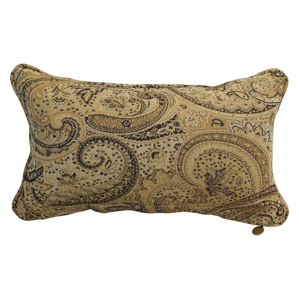 18-inch Corded Patterned Jacquard Chenille Lumbar Throw Pillow