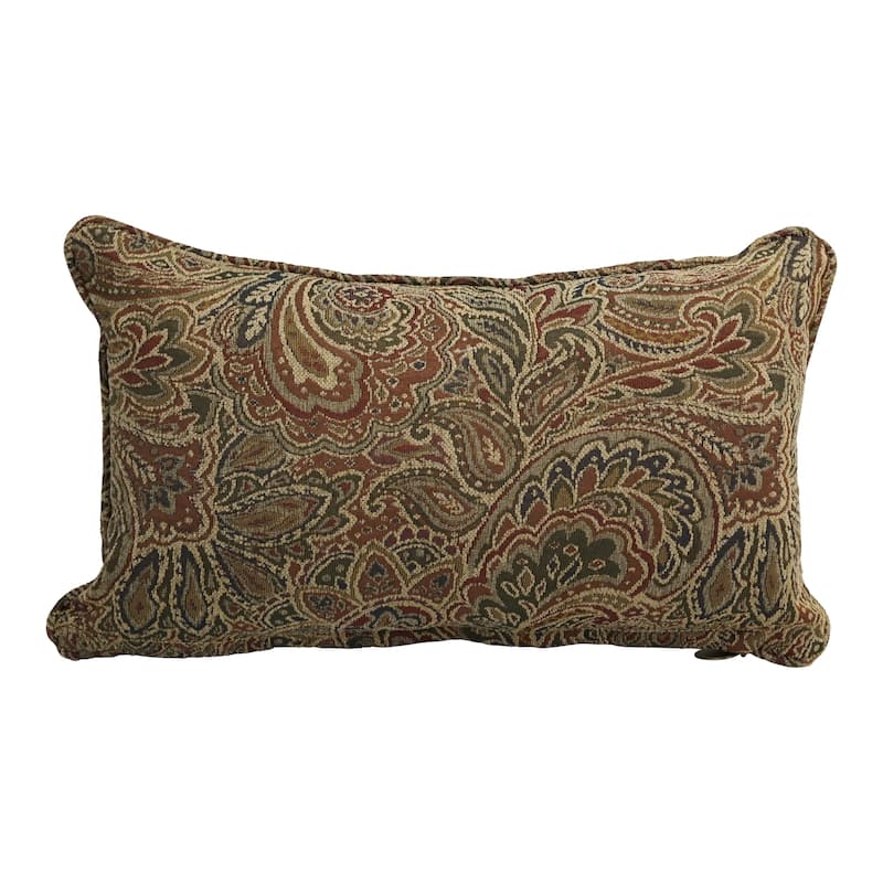 18-inch Corded Patterned Jacquard Chenille Lumbar Throw Pillow