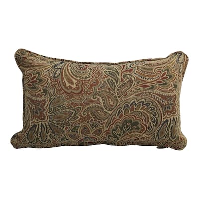 18-inch Corded Patterned Jacquard Chenille Lumbar Throw Pillow