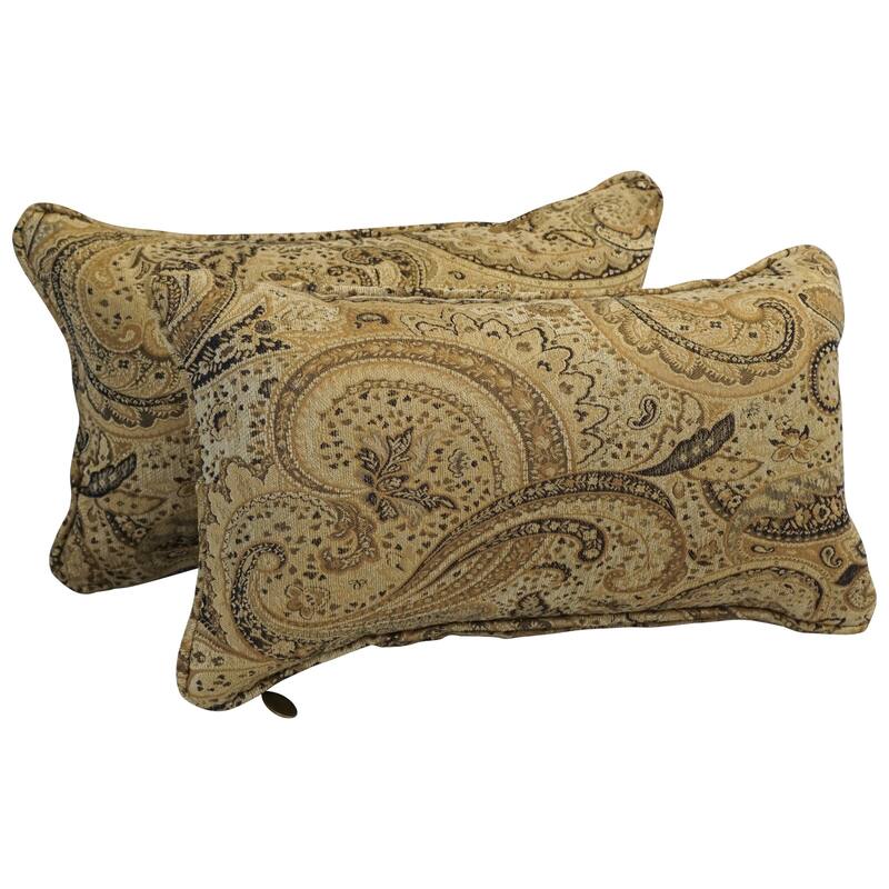 18-inch Corded Patterned Jacquard Chenille Lumbar Throw Pillows (Set of 2)