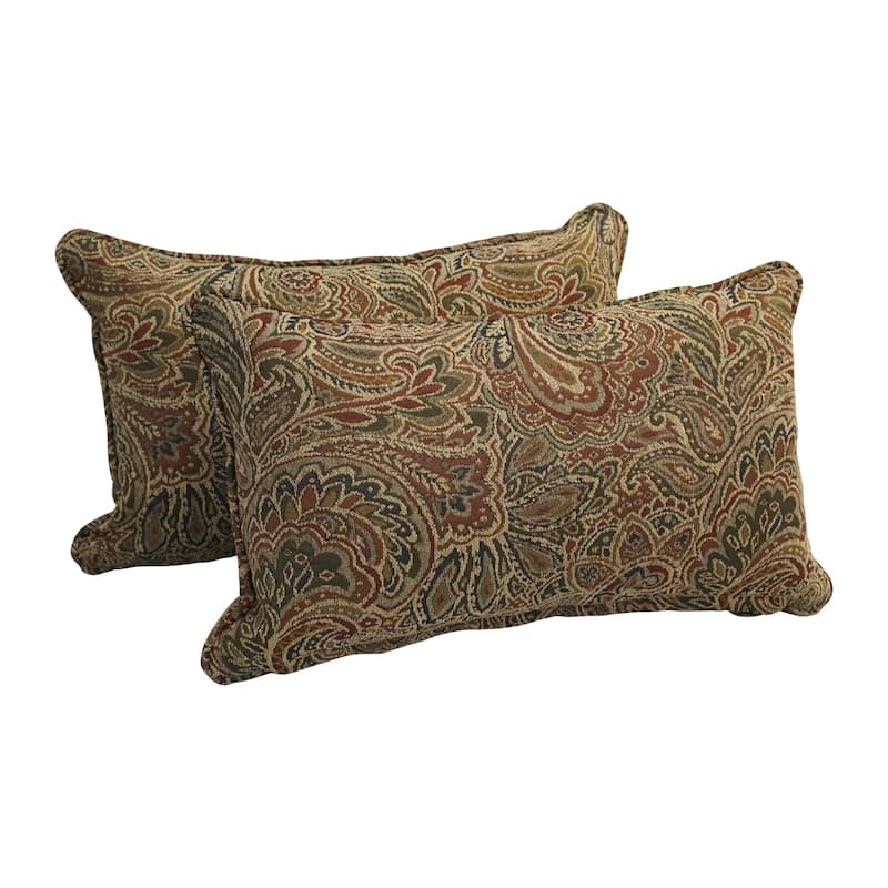 18-inch Corded Patterned Jacquard Chenille Lumbar Throw Pillows (Set of 2)