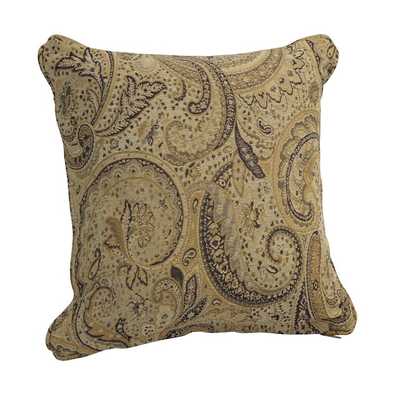 18-in. Square Corded Patterned Jacquard Chenille Throw Pillow