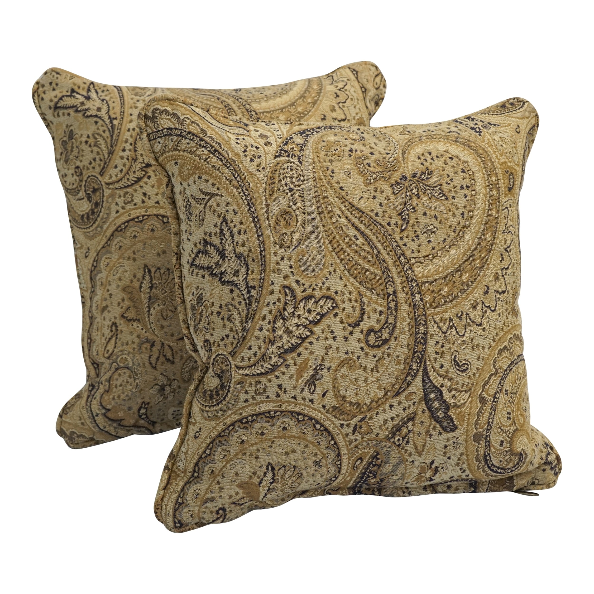 Corded 18-inch Jacquard Chenille Square Throw Pillow (Set of