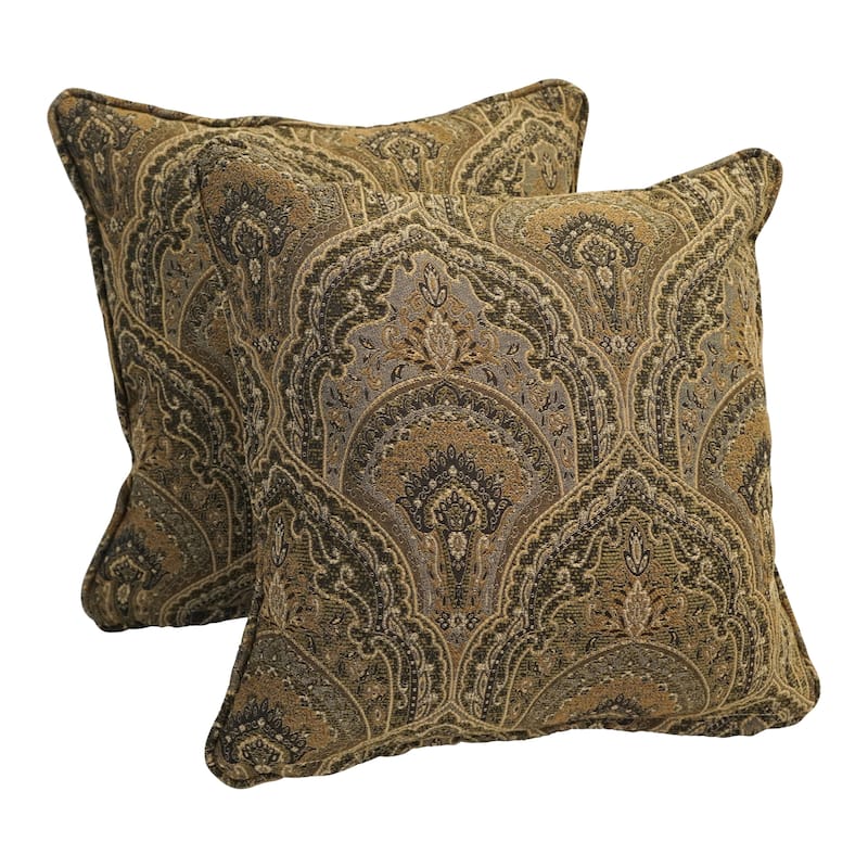 Corded 18-inch Jacquard Chenille Square Throw Pillow (Set of 2)