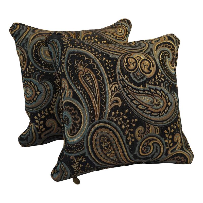 Corded 18inch Jacquard Chenille Square Throw Pillow (Set of 2) On Sale Bed Bath & Beyond