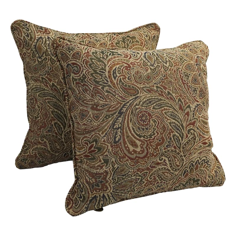 Corded 18-inch Jacquard Chenille Square Throw Pillow (Set of 2)