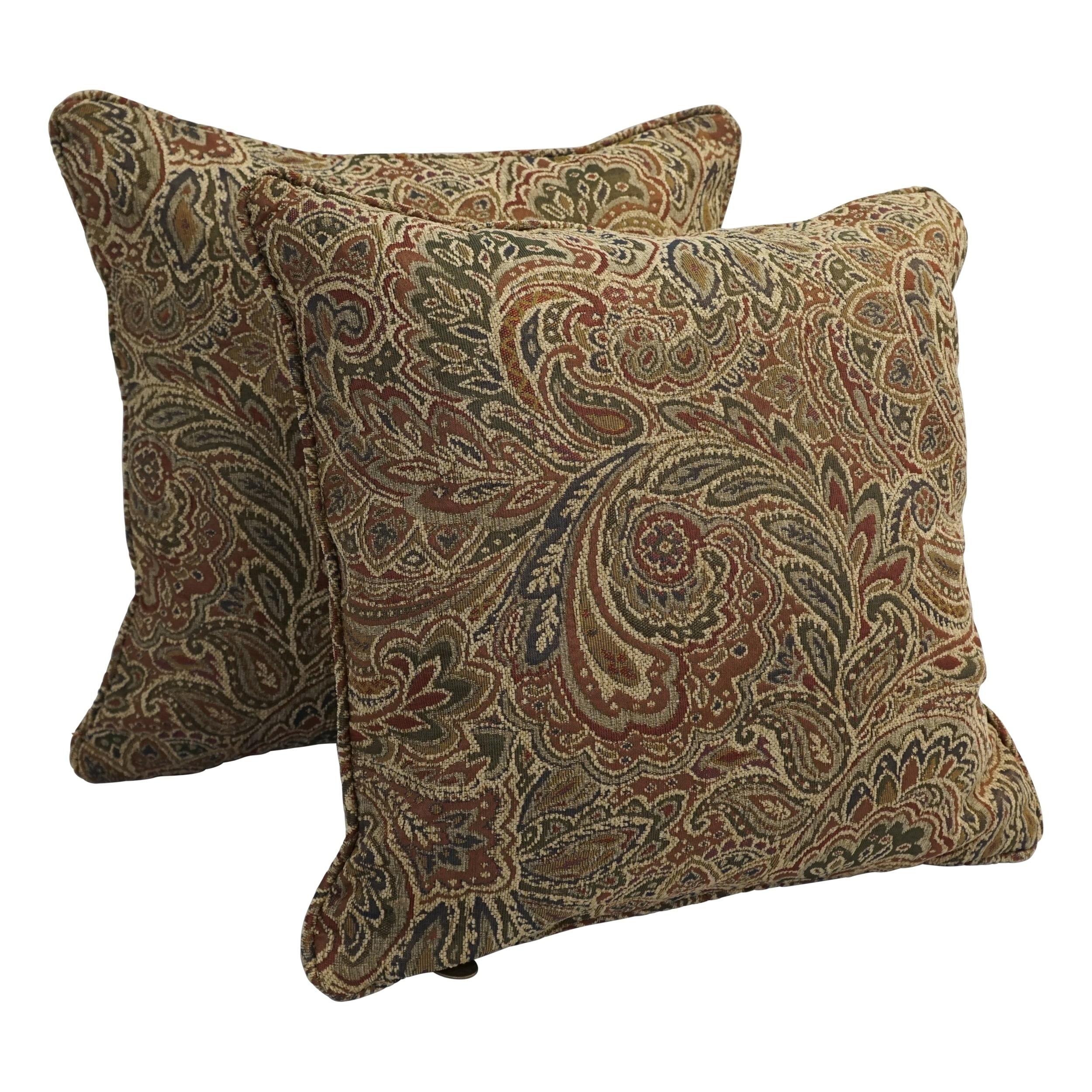 Corded 18-inch Jacquard Chenille Square Throw Pillow (Set of 2)