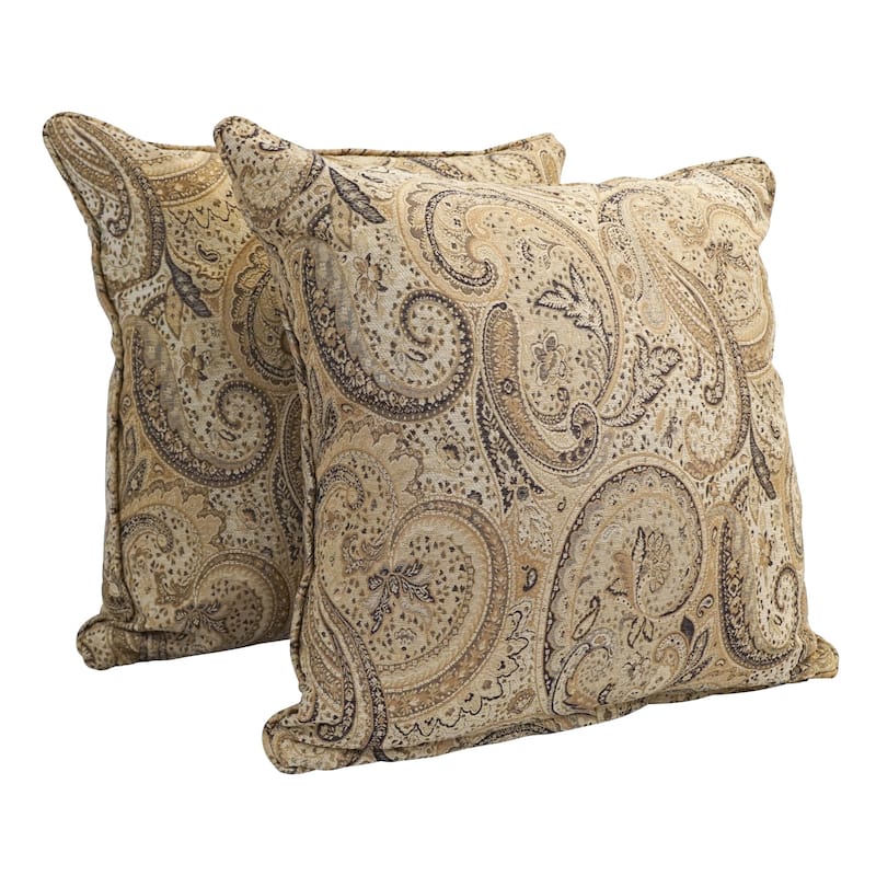 25-inch Corded Patterned Jacquard Chenille Square Floor Pillows (Set of 2)
