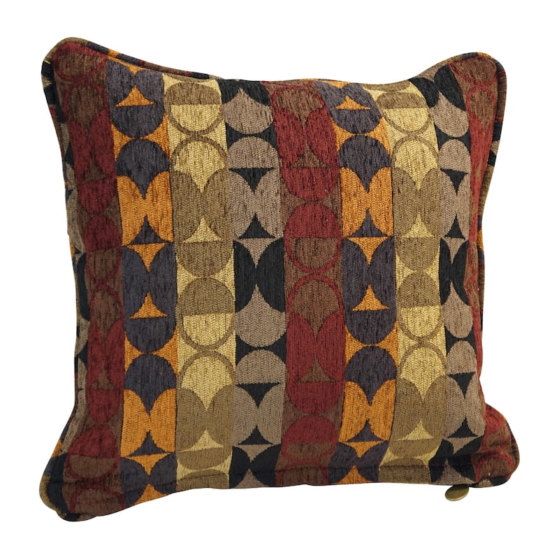 18-inch Corded Patterned Jacquard Chenille Square Throw Pillow