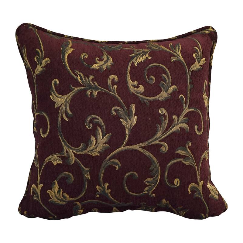18-inch Corded Patterned Jacquard Chenille Square Throw Pillow