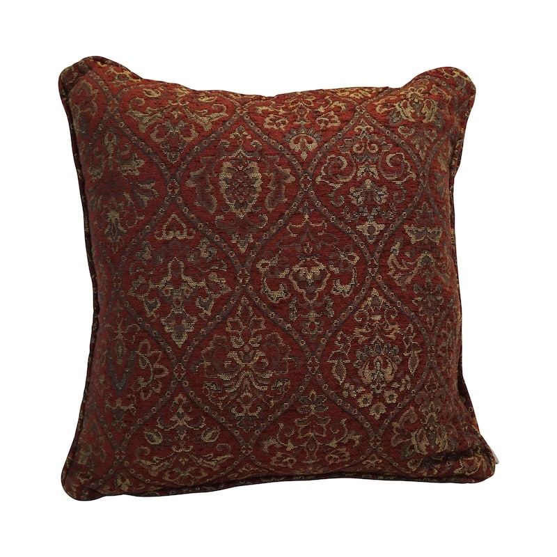 18-inch Corded Patterned Jacquard Chenille Square Throw Pillow