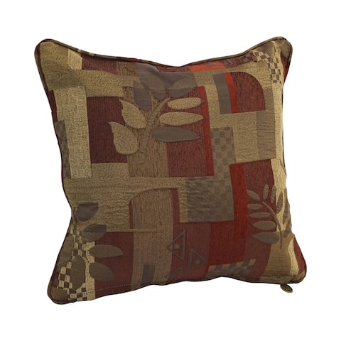 18-inch Corded Patterned Jacquard Chenille Square Throw Pillow