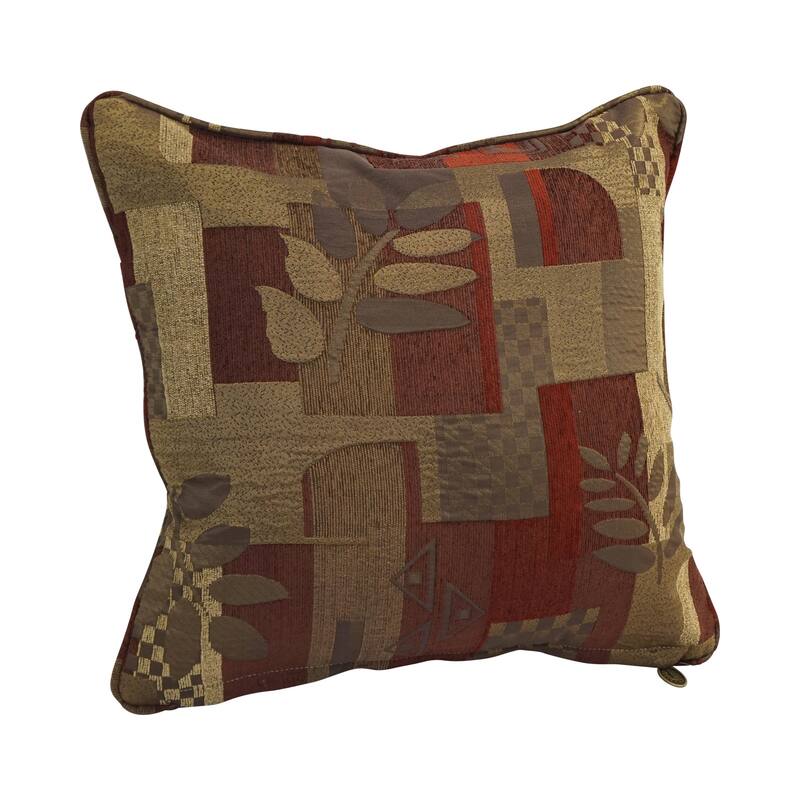 18-inch Corded Patterned Jacquard Chenille Square Throw Pillow