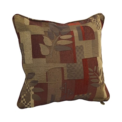 18-inch Corded Patterned Jacquard Chenille Square Throw Pillow