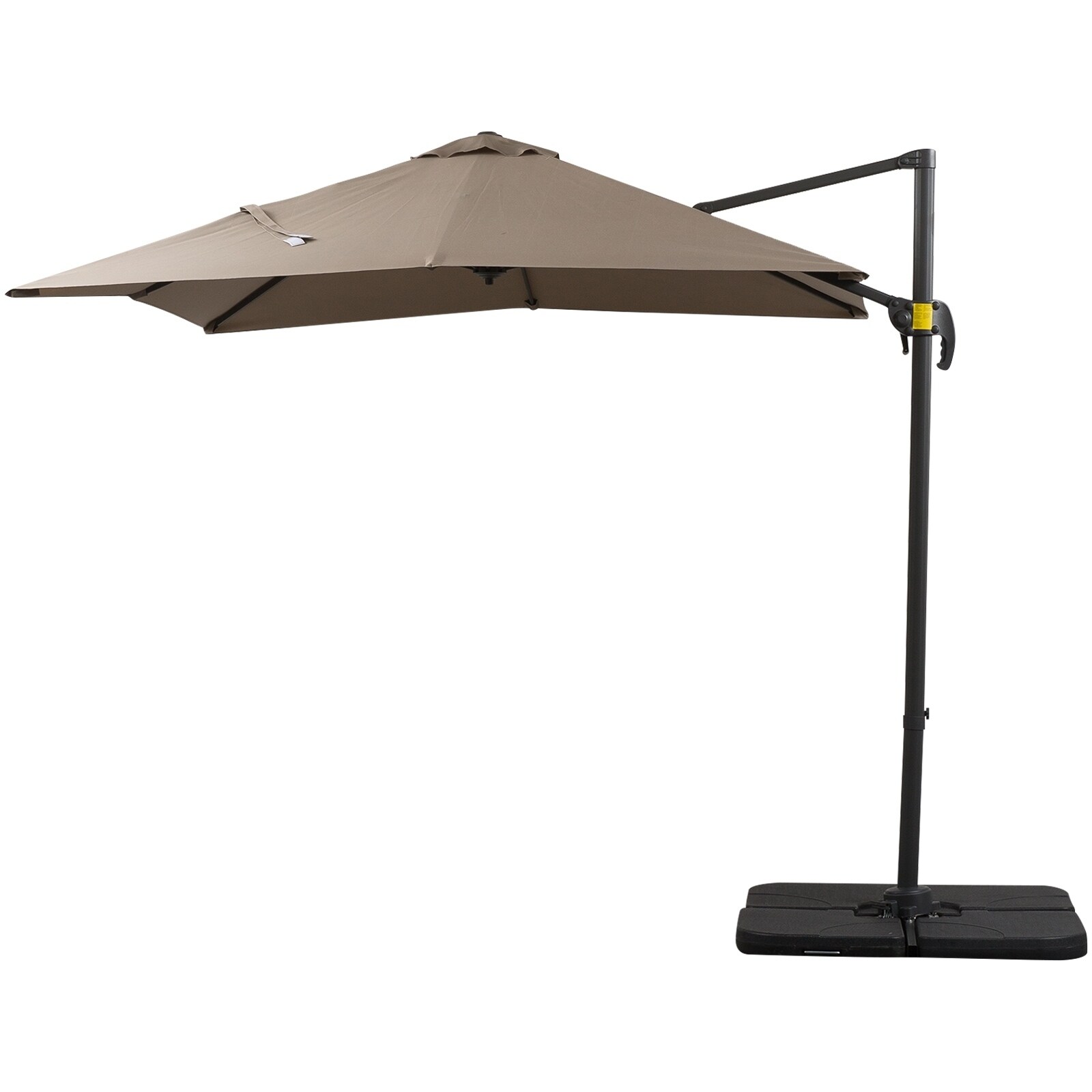 Shop Black Friday Deals On Outsunny 8 X 8 Square Patio Offset Hanging Cantilever Umbrella 360 Rotation Adjustable Tilt With Cross Base Brown Overstock 30971654